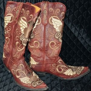 Used Old Gringo Grace Vesuvio Red L639-3 Cowgirl Boots Size 9.5
